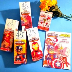 6PC Marvel Super Heroes Adventure Puzzles & More